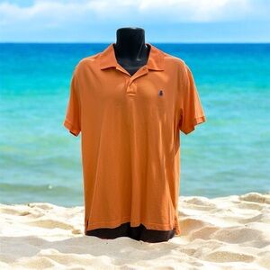 JCrew Men's Orange Polo Shirt size Large 100%Cotton great for a night out